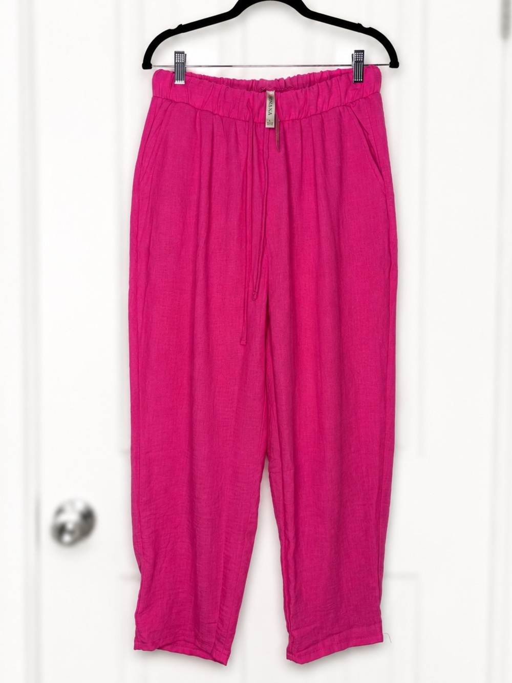 Zenana Pink Women's Drawstring Ankle Pants